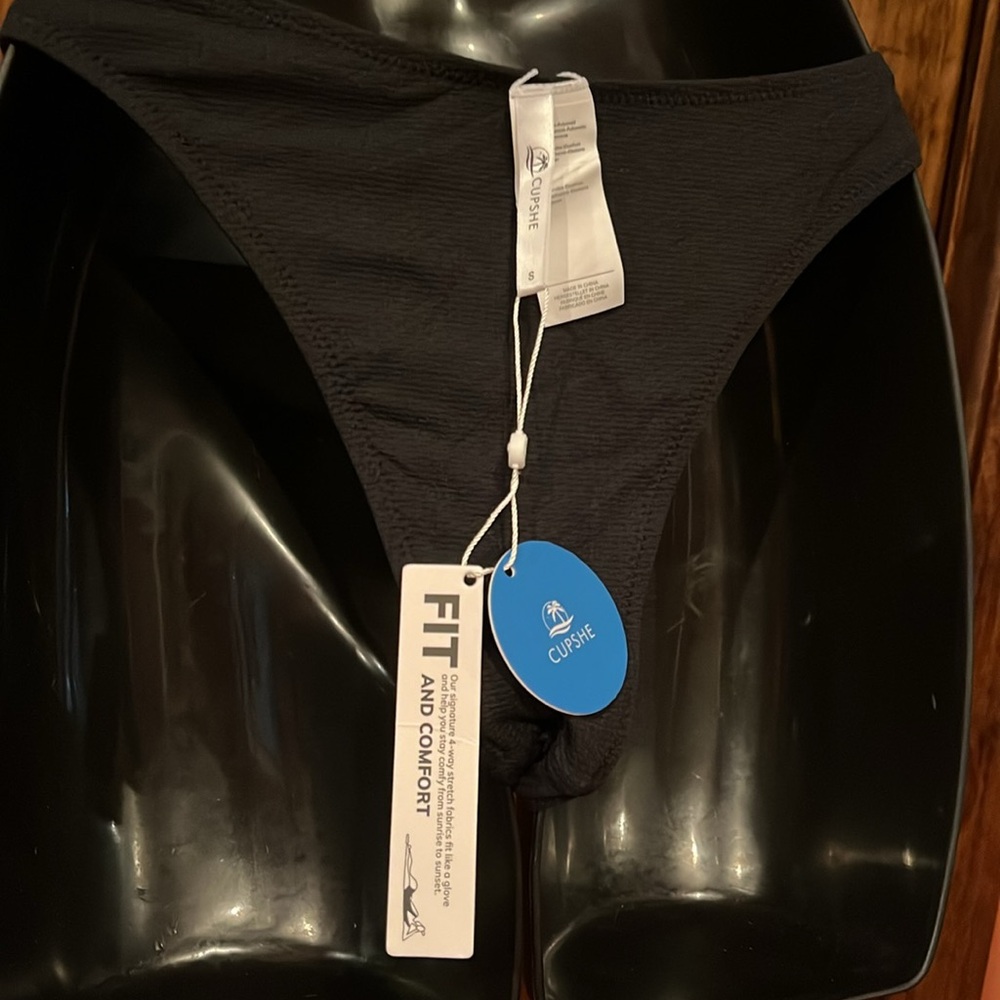 NWT High Waisted Black Bikini Bottom - Picture 4 of 6